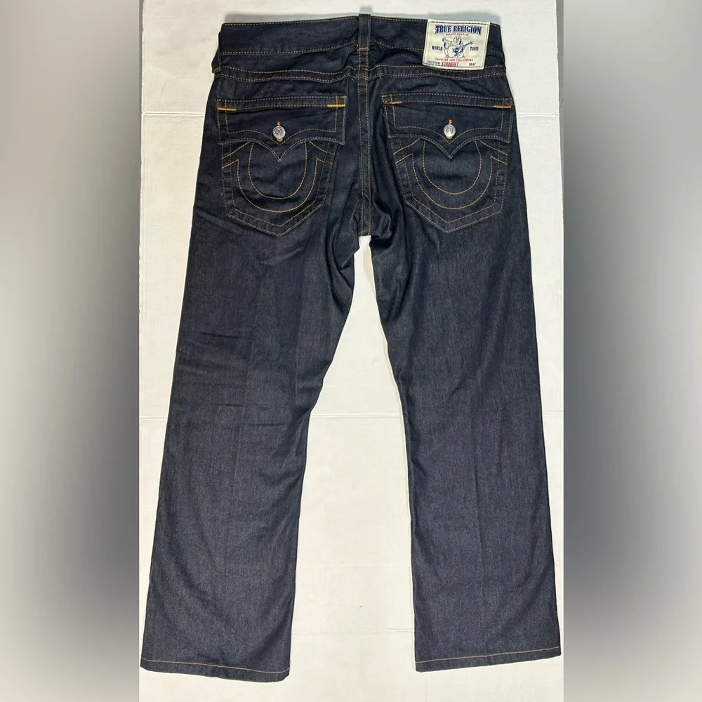 True Religion Men's Straight Jeans in Dark Indigo